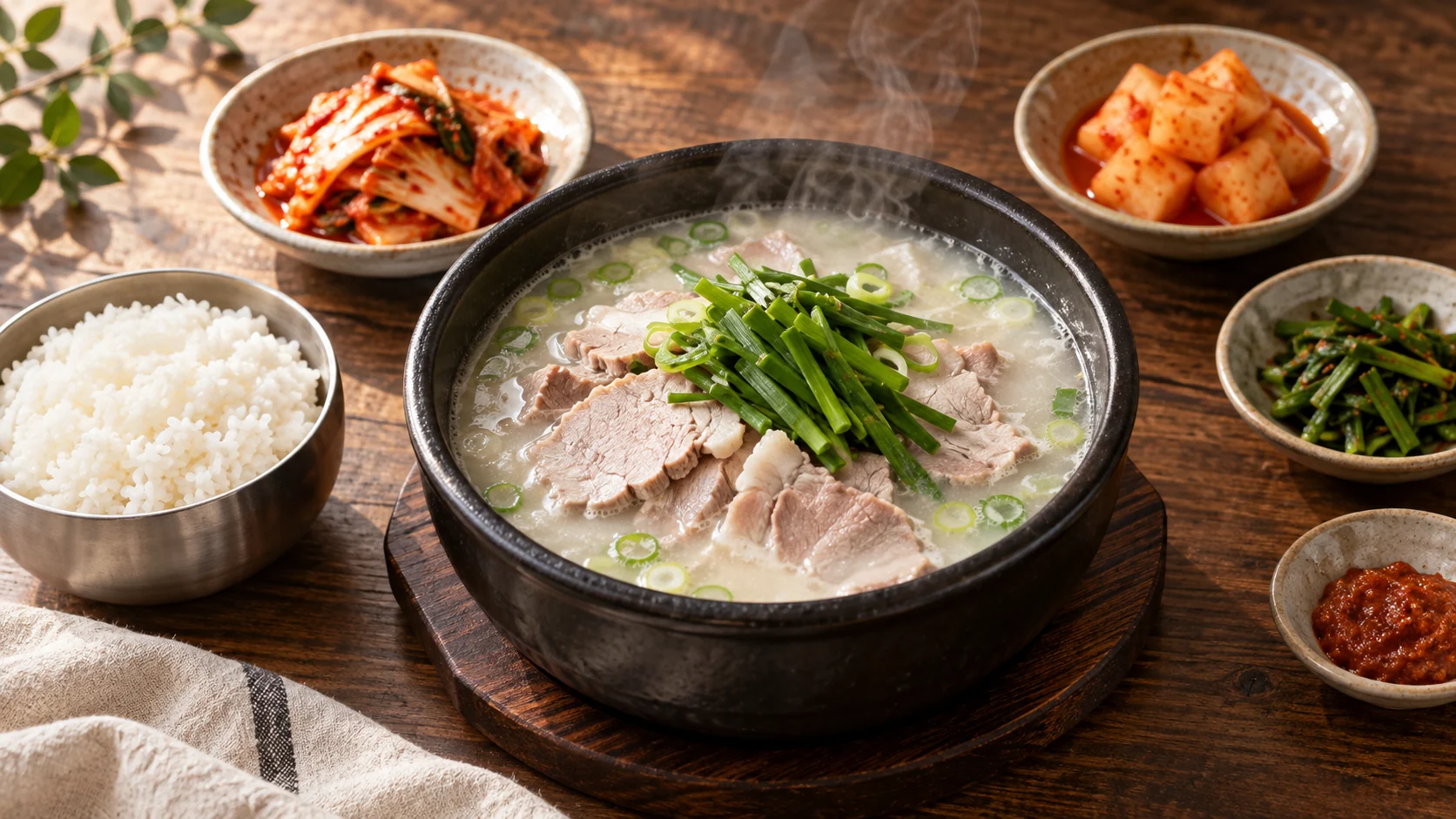 돼지국밥 · 순대국밥 · 섞어국밥 메뉴를 표현한 소개 이미지